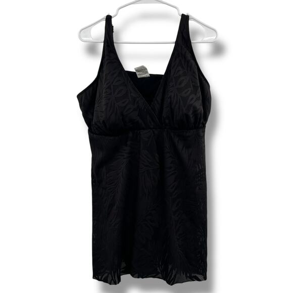 Swim Solutions Swimsuit Size 18 Sheer mesh Flyaway overlay swim dress One Piece - Picture 1 of 8